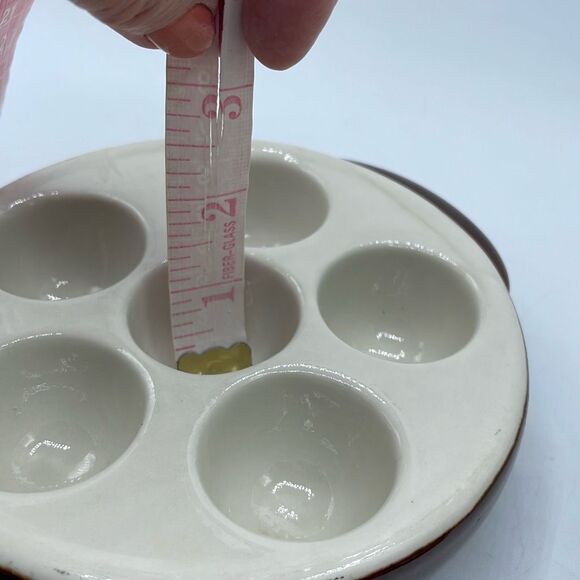 Vintage Hall 1154 Escargot dish. Beautiful glazed pottery. Thick and heavy. Perf - Picture 7 of 7